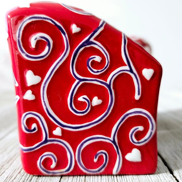 2-Piece Red Heart Shaped Salt and Pepper Shaker Set by Bella Casa by Ganz with - Picture 11 of 16